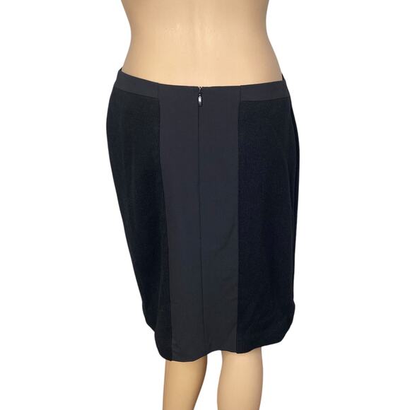 BOSS By Hugo Boss Valbone Black Mixed Material Classic Pencil Skirt SZ 6 - Picture 5 of 12